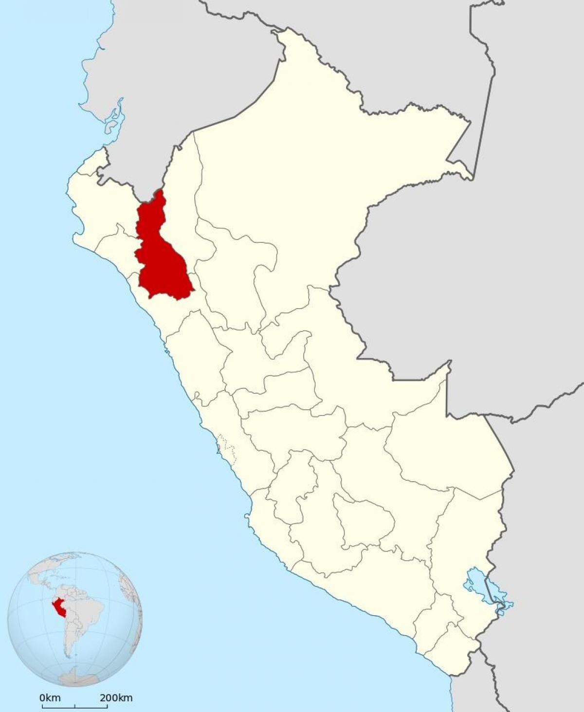 mapa de cajamarca, Peru