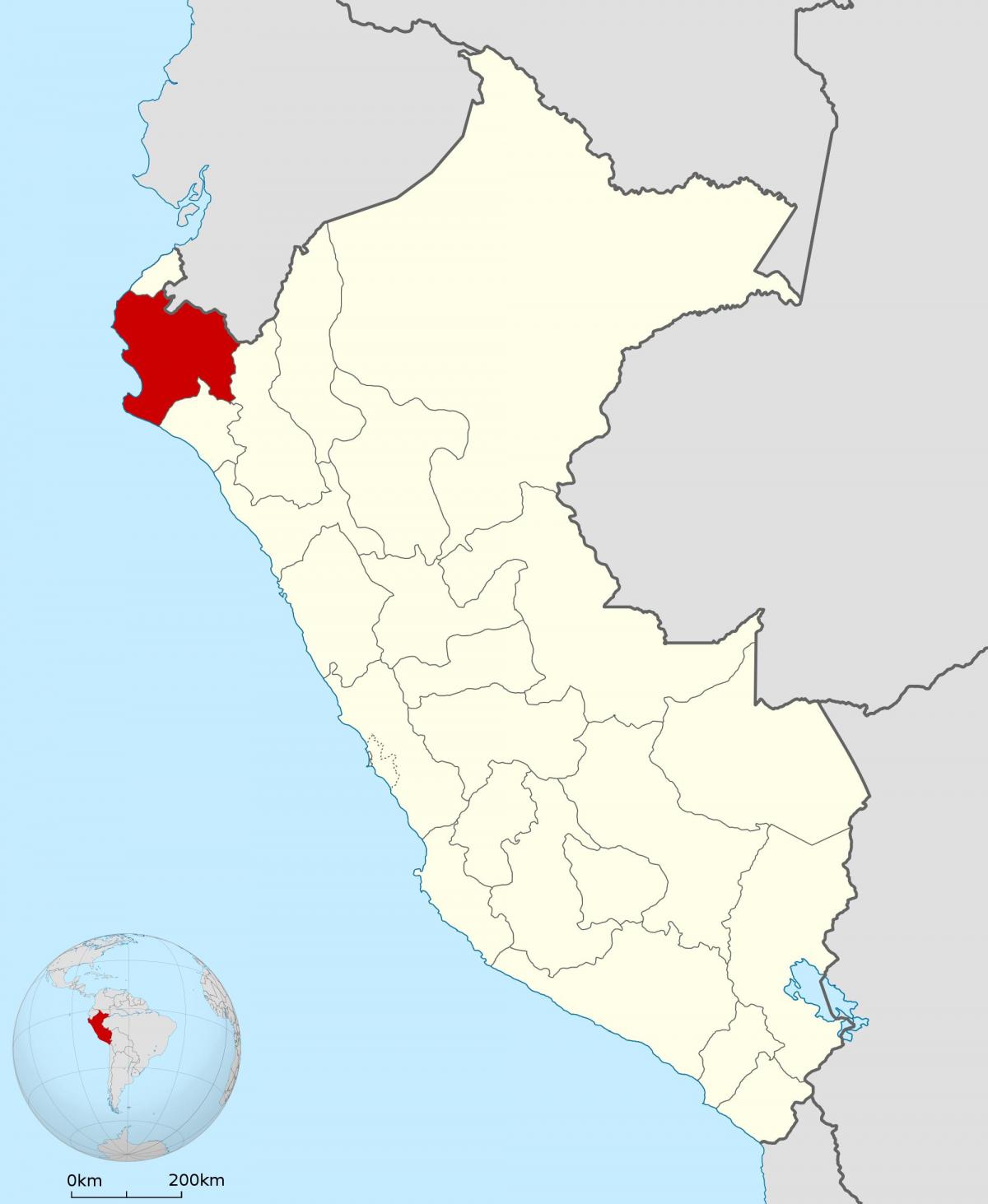 mapa de piura, Peru