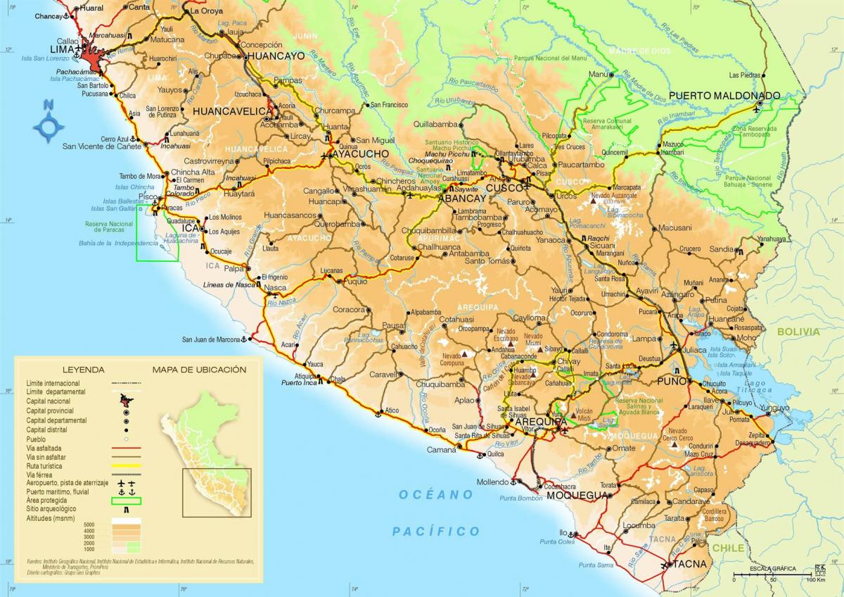 mapa do sul do Peru
