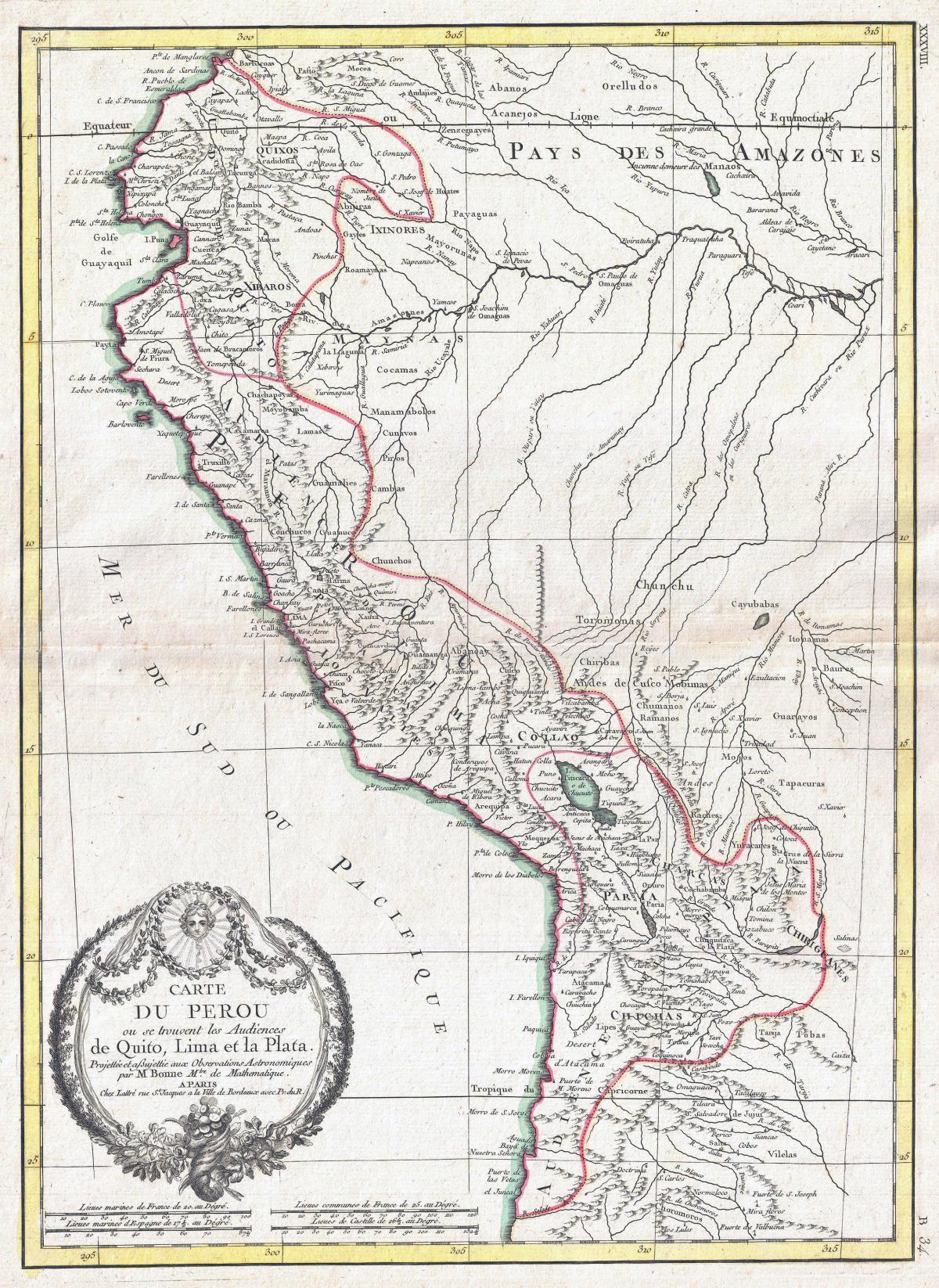 mapa do antigo mapa do Peru