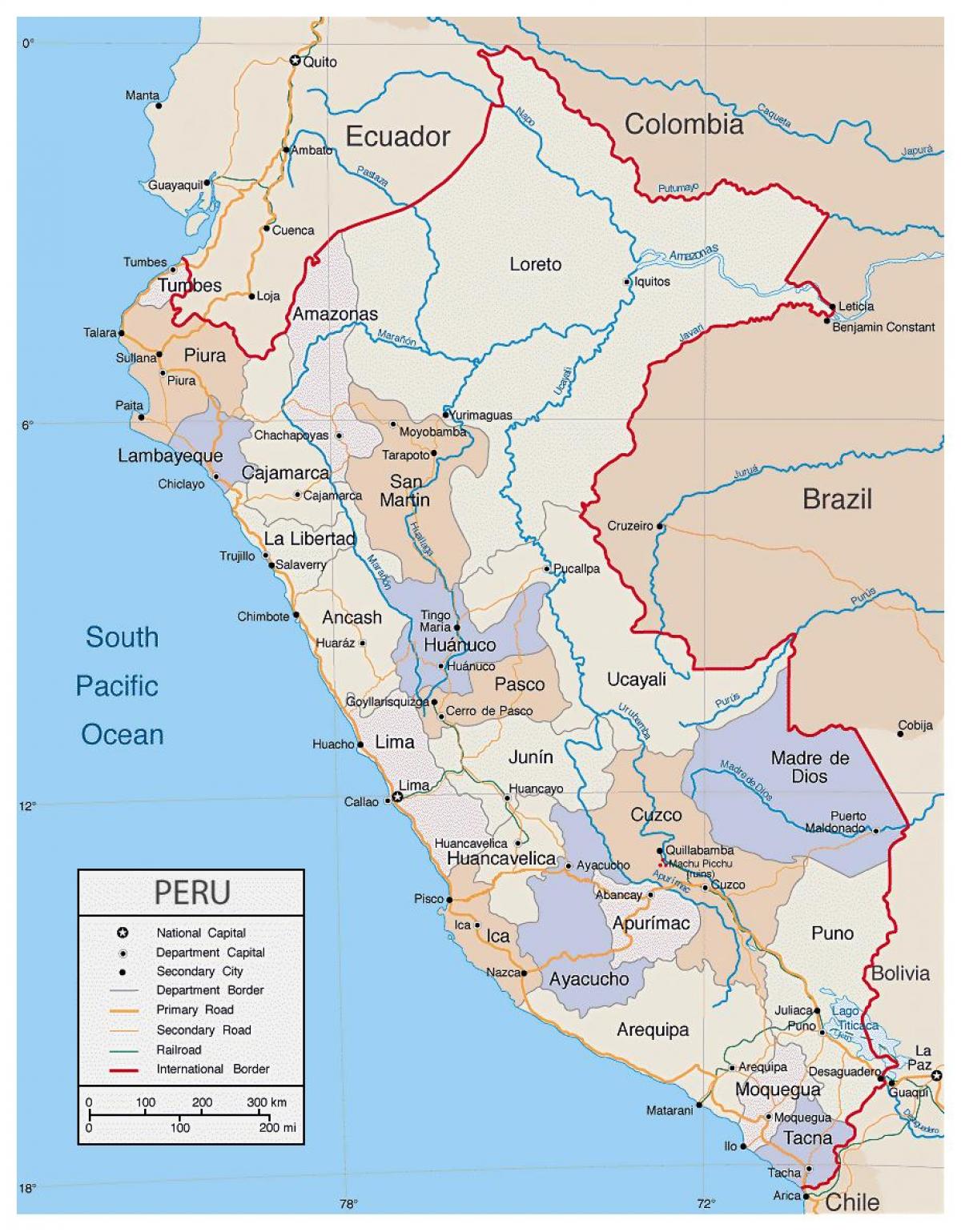 mapa da mapa detalhado do Peru