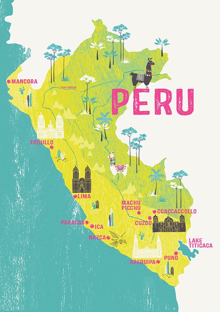 mapa do Peru para crianças