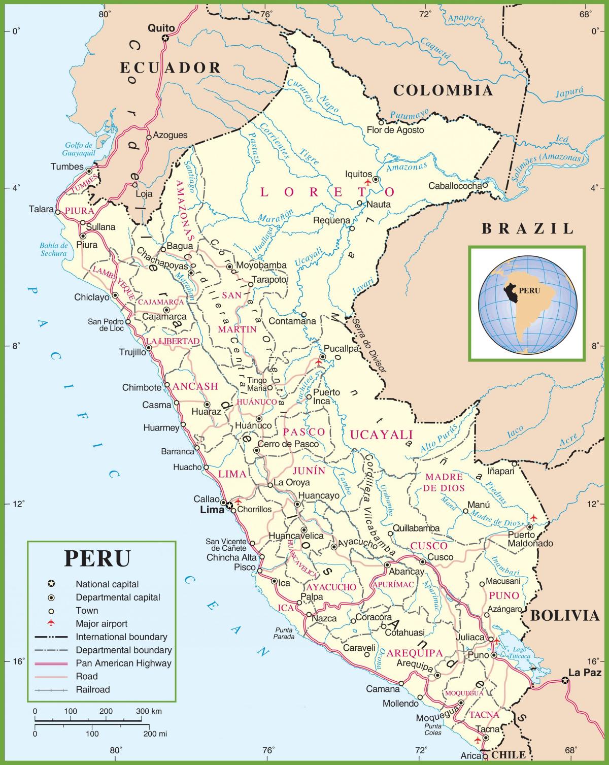 mapa do mapa político do Peru
