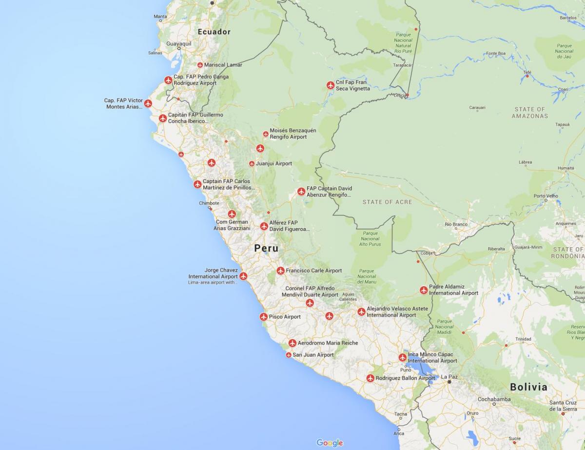aeroportos em Peru mapa