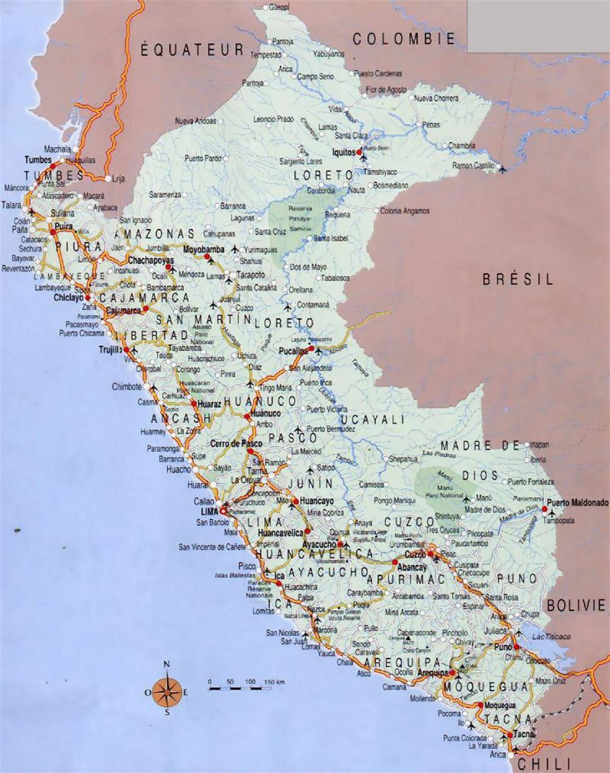 mapa do Peru cidades