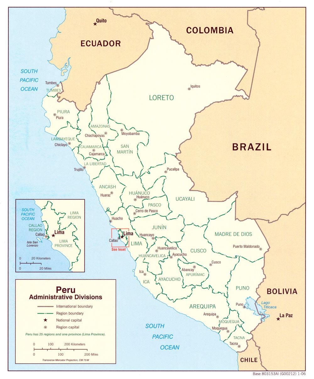 mapa mostrando Peru