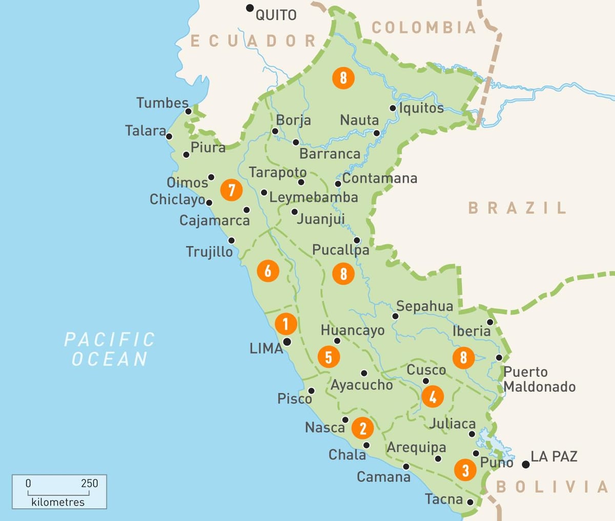 Peru províncias mapa