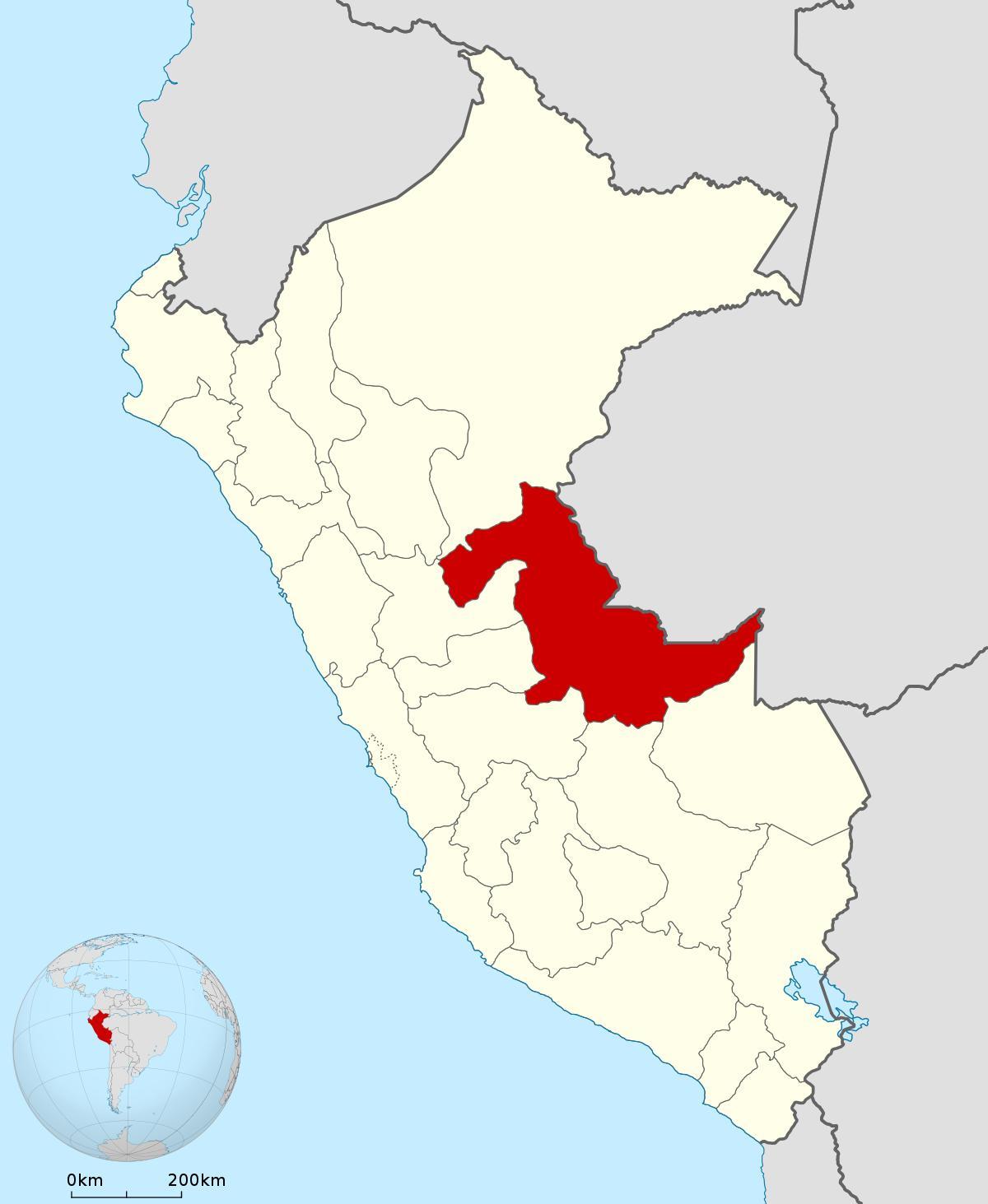 mapa de pucallpa no Peru