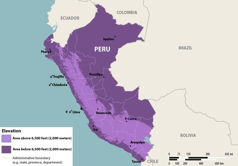 mapa da zika Peru
