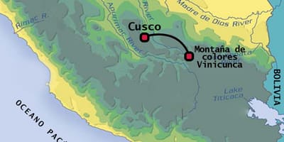 Vinicunca Peru mapa