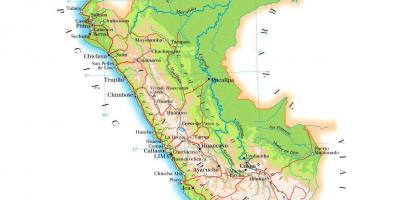 Mapa físico, mapa do Peru