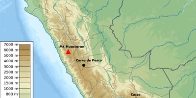 Altitude mapa de Peru