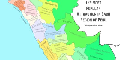 Mapa de atrações turísticas do Peru