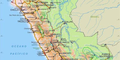Mapa do Peru estrada