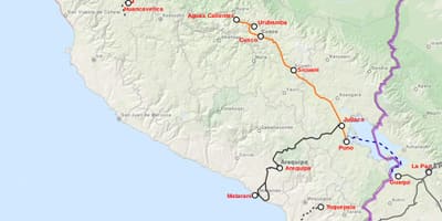 Peru trem mapa