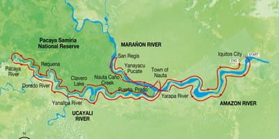 Mapa do rio amazonas no Peru